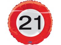 Verkeersbord ballon 21 Folieballon