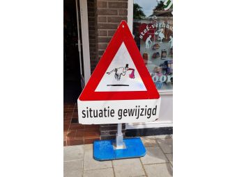 Verkeersbord Situatie gewijzigd