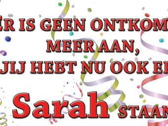 Spandoek voor Sarah